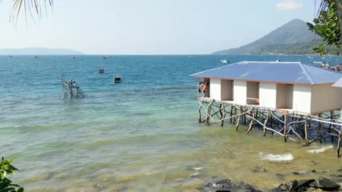 Accommodation located on the beach Stock Footage 312658894