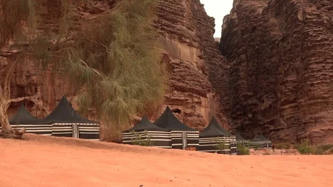 Accommodations in Wadi Rum desert Stock-Footage 83446977