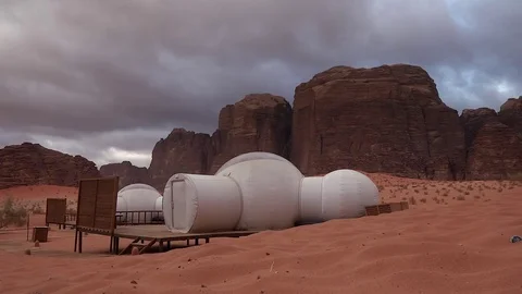  accommodations in Wadi Rum desert Stock Footage 83447005
