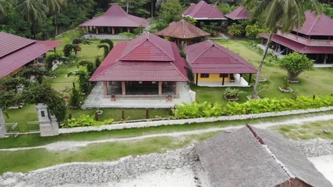 Accomodation at PURI ASU RESORT SUMATRA Stock Footage 232651607