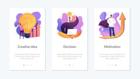 Accomplishment app interface template. Stock Illustration