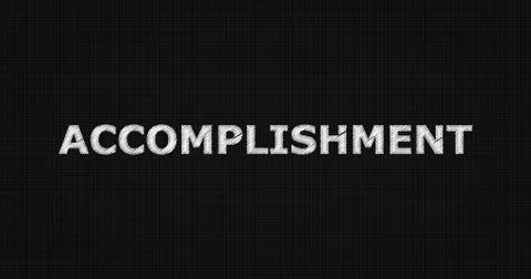 ACCOMPLISHMENT text on board Stock Illustration