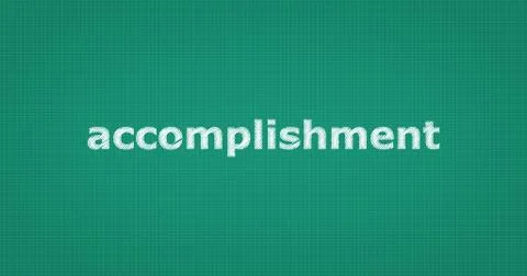 ACCOMPLISHMENT text on board Stock Illustration