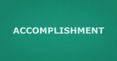 ACCOMPLISHMENT text on board Stock Illustration