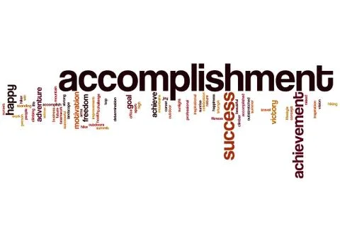 Accomplishment word cloud Stock Illustration