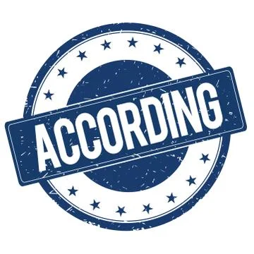 ACCORDING stamp sign Stock Illustration