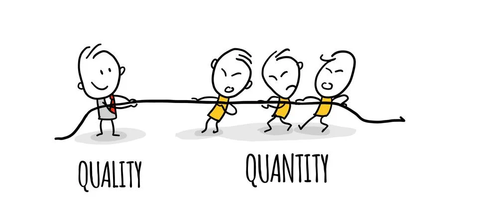 According to which preference is not Number of employees but their quality. Stock Illustration
