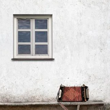 Accordion on the bench Stock Photos