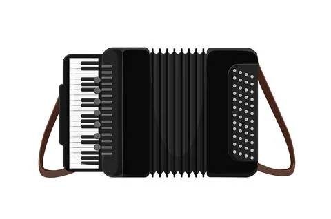 Accordion icon black 3d vector illustration Stock Illustration