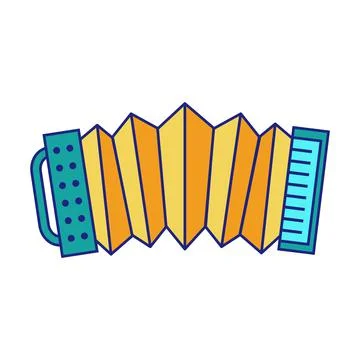 Accordion Icon Flat Design Vector Stock Illustration