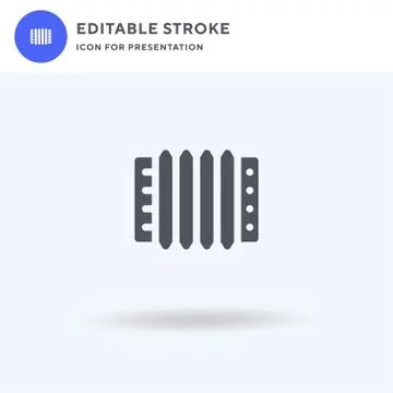 Accordion icon vector, filled flat sign, solid pictogram isolated on white, logo Stock Illustration