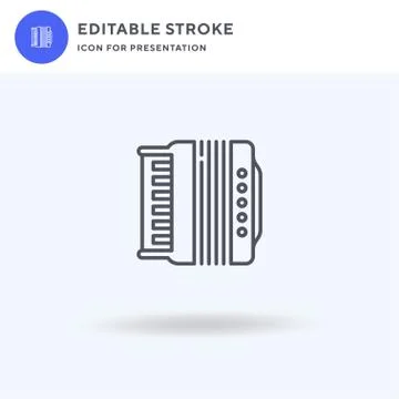 Accordion icon vector, filled flat sign, solid pictogram isolated on white, logo Ilustración de archivo