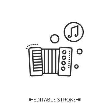 Accordion line icon. Editable vector illustration Stock Illustration