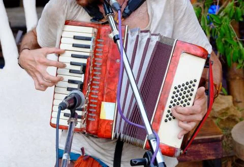 Accordion player Stock Photos