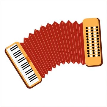 Accordion on white background Stock Illustration