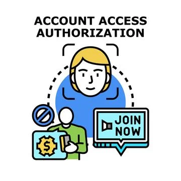 Account access authorization identity verification concept Ilustración de archivo