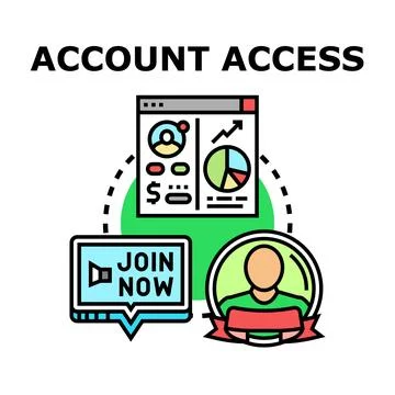 Account access concept vector color illustration Stock Illustration