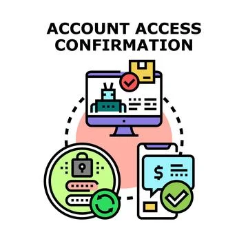 Account access confirmation process securely verifying login イラスト素材