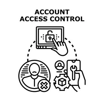 Account access control concept managing user authentication security イラスト素材