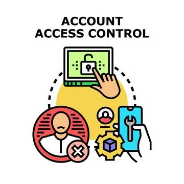 Account access control concept managing user authentication security イラスト素材