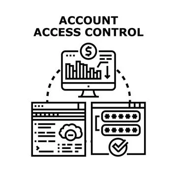 Account access control managing online user data Stockillustratie
