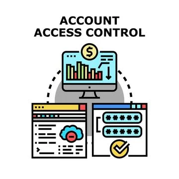 Account access control managing online user data Stock Illustration