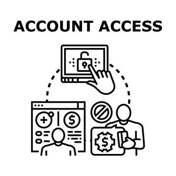 Account access managing user private online data Stock Illustration