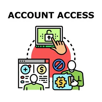 Account access managing user private online data Stock Illustration