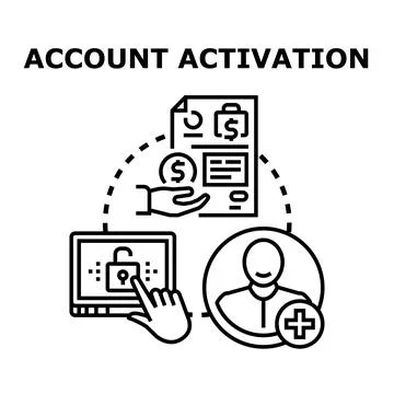 Account activation onboarding processing in application イラスト素材