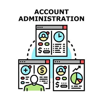 Account administration managing digital user data Stockillustratie