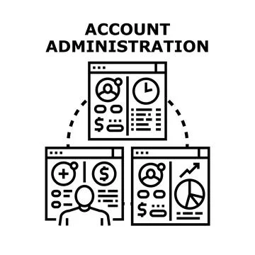 Account administration managing digital user data Stock Illustration