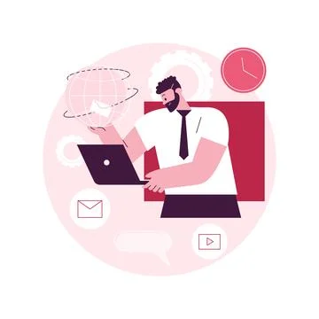 Account administrator abstract concept vector illustration. Stock Illustration