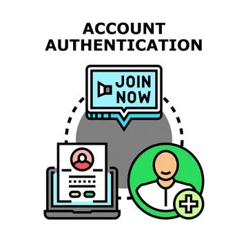 Account authentication process illustrating online user creation イラスト素材