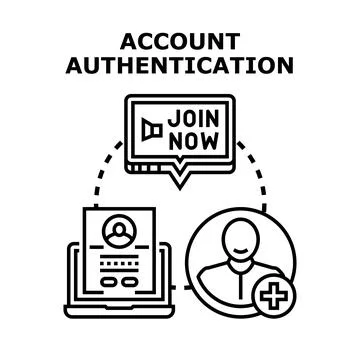 Account authentication process illustrating online user creation Stock Illustration