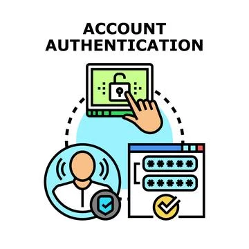 Account authentication process illustrating secure user login Stock Illustration