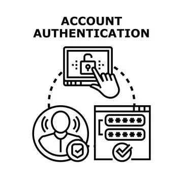 Account authentication process illustrating secure user login Stock Illustration