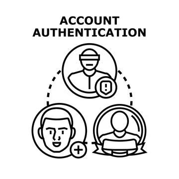 Account authentication process with user data protection Illustrazione stock