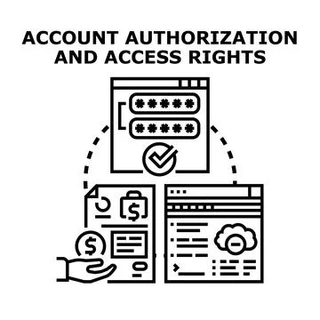 Account authorization and data access rights management 库存插图