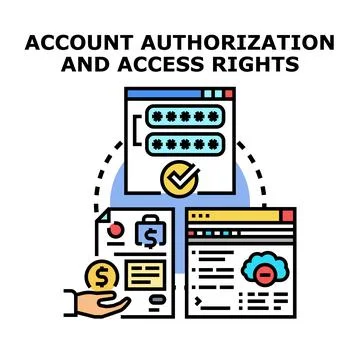 Account authorization and data access rights management Stock Illustration