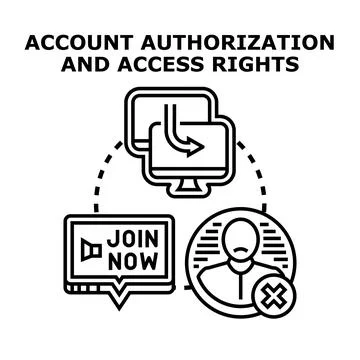 Account authorization and user access rights concept イラスト素材