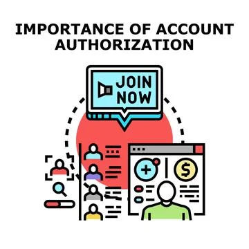 Account authorization concept creating new user membership Illustrazione stock