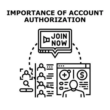 Account authorization concept creating new user membership Stock Illustration
