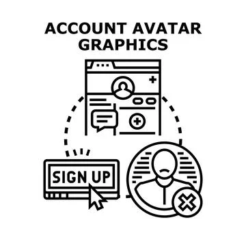 Account avatar access sign up delete profiles Illustrazione stock