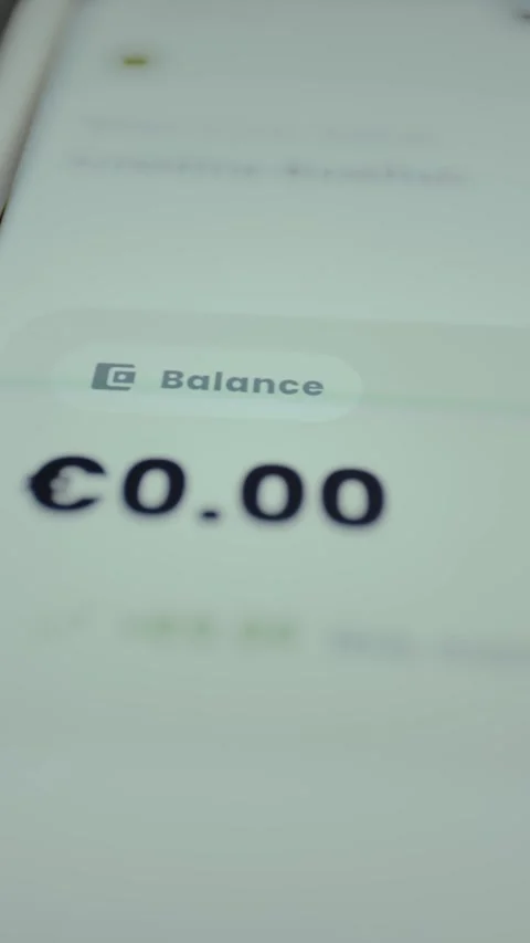 Account balance of zero on a mobile banking app Stock Footage 328356717