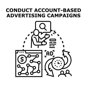 Account based advertising campaign planning and strategy Stock Illustration