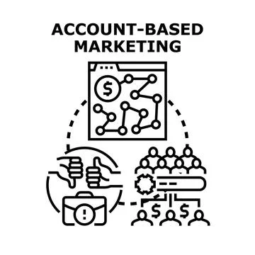 Account based marketing strategy concept focusing on customer targeting Stock Illustration