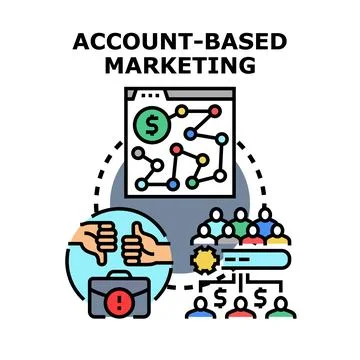 Account based marketing strategy concept focusing on customer targeting Stock Illustration