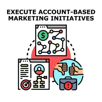 Account based marketing strategy execution with business initiatives Stock Illustration
