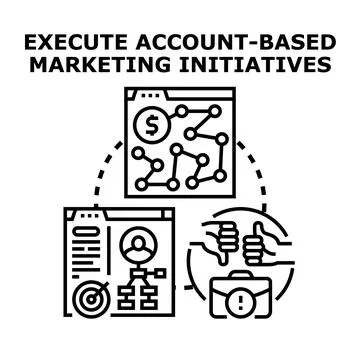 Account based marketing strategy execution with business initiatives Stock Illustration