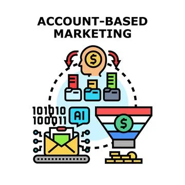 Account based marketing strategy generating lead generation Stock Illustration